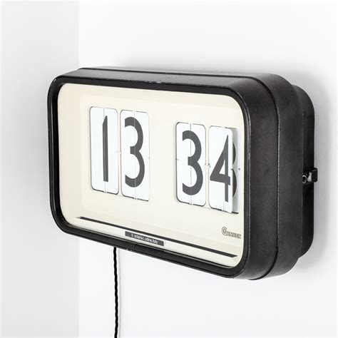 old school gray metal box flip calendar clock|Vintage Flip Clock for sale .